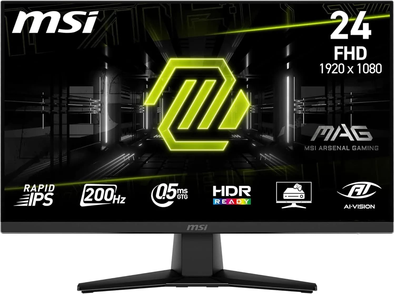 Écran gaming MSI MAG 242F – 24 pouces, Full HD, 200 Hz