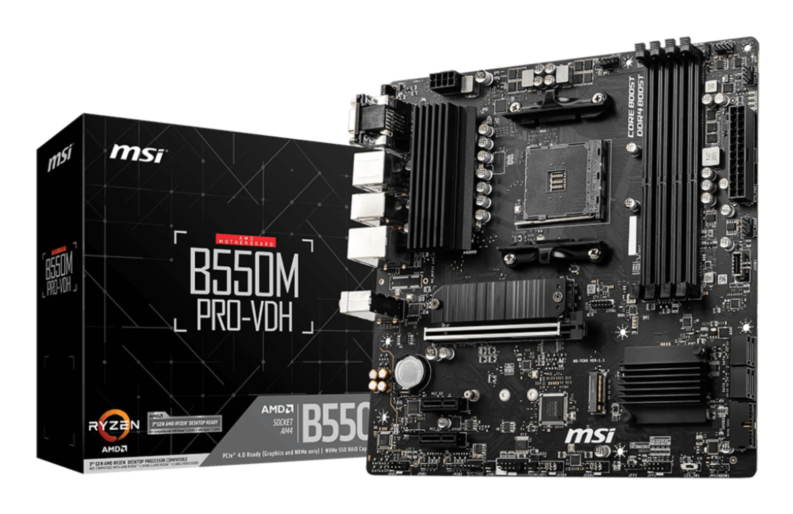 Carte mère MSI B550M PRO-VDH – AMD AM4, DDR4, micro-ATX