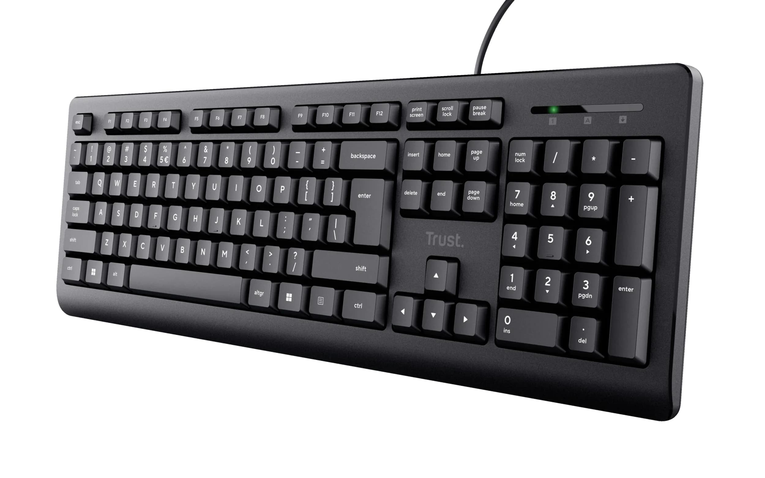 Clavier filaire Trust Primo – USB, AZERTY français, noir