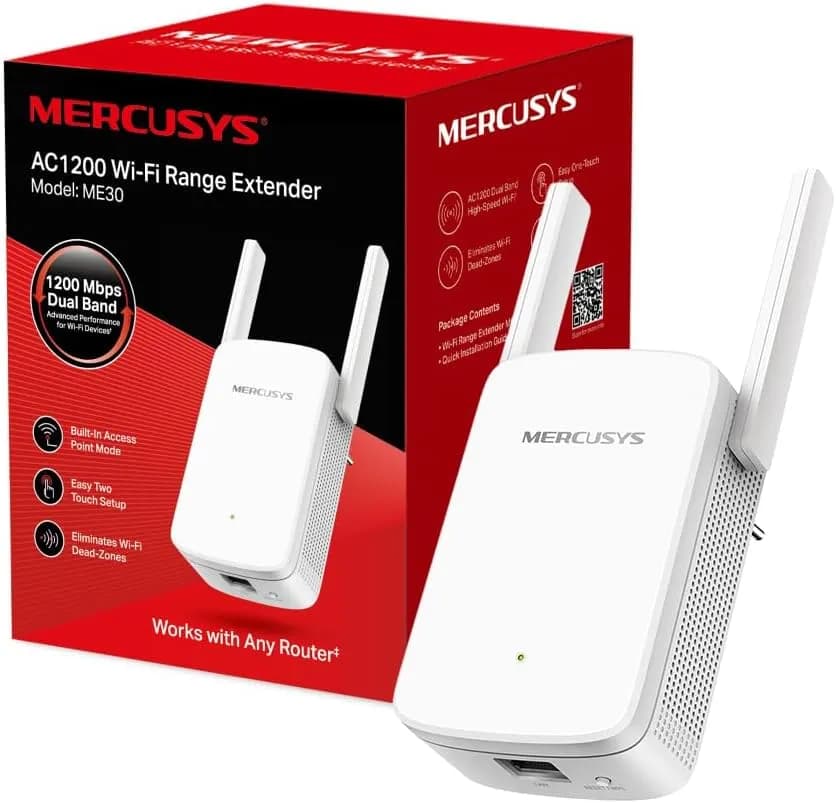 Mercusys Répéteur WiFi Puissant 1200 Mbps, Port Ethernet, ME30
