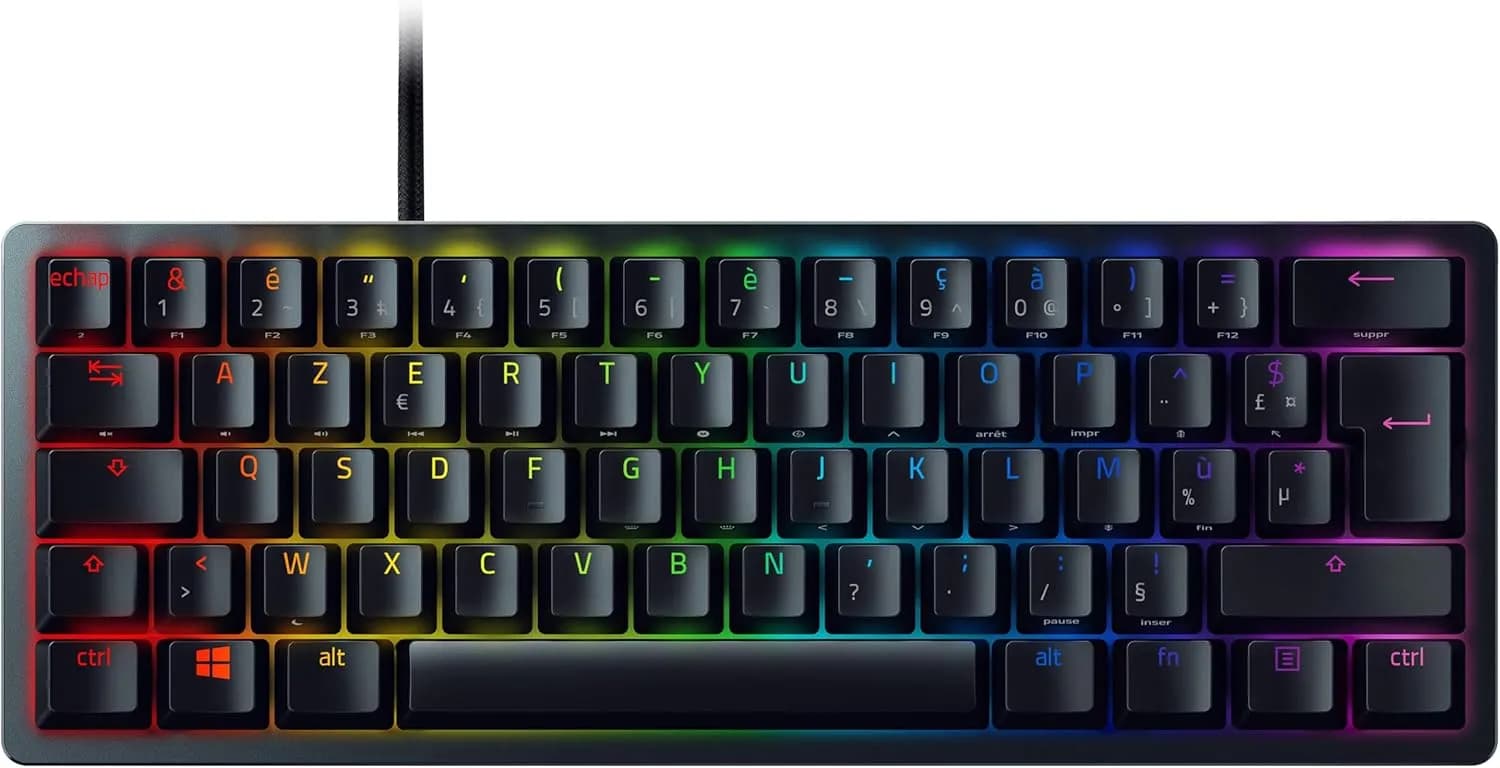 Clavier gamer Razer Huntsman Mini – 60 %, AZERTY, USB-C, noir