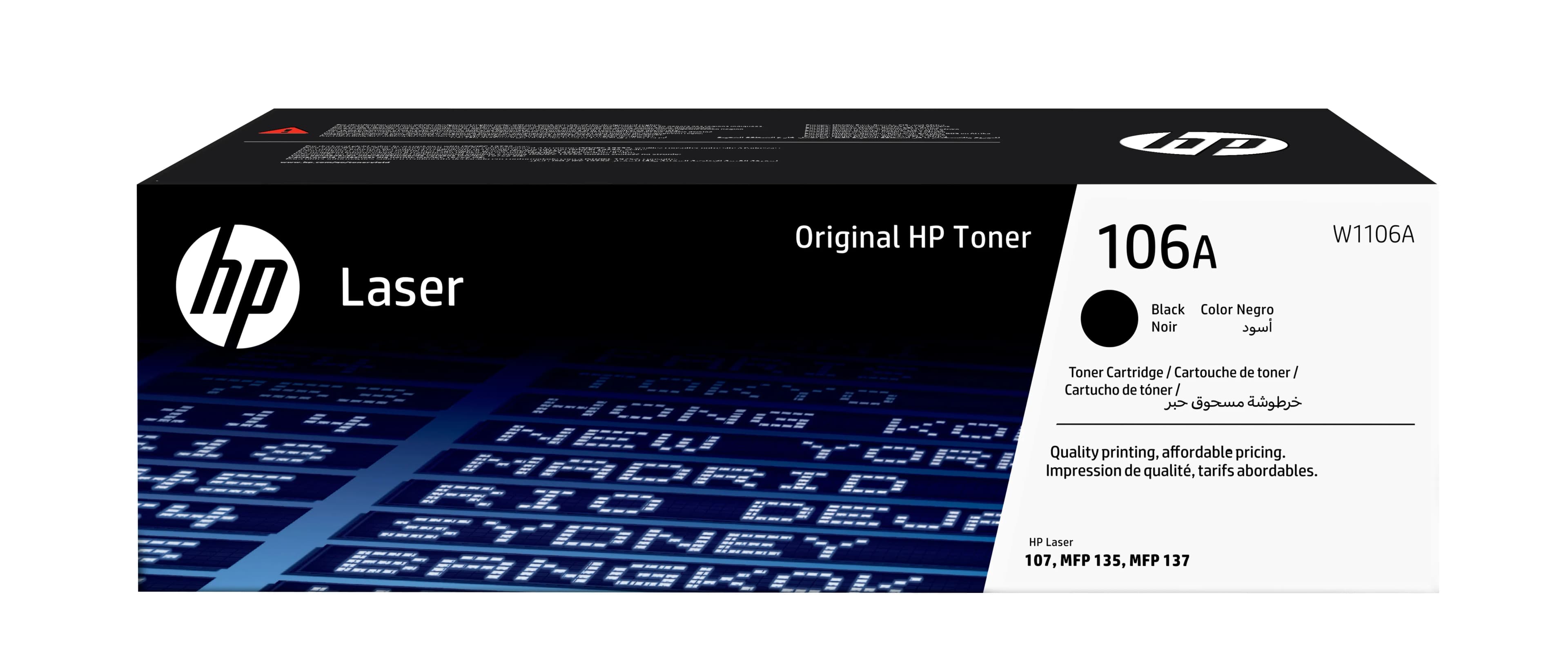 HP Cartouche de toner laser authentique 106A, noir