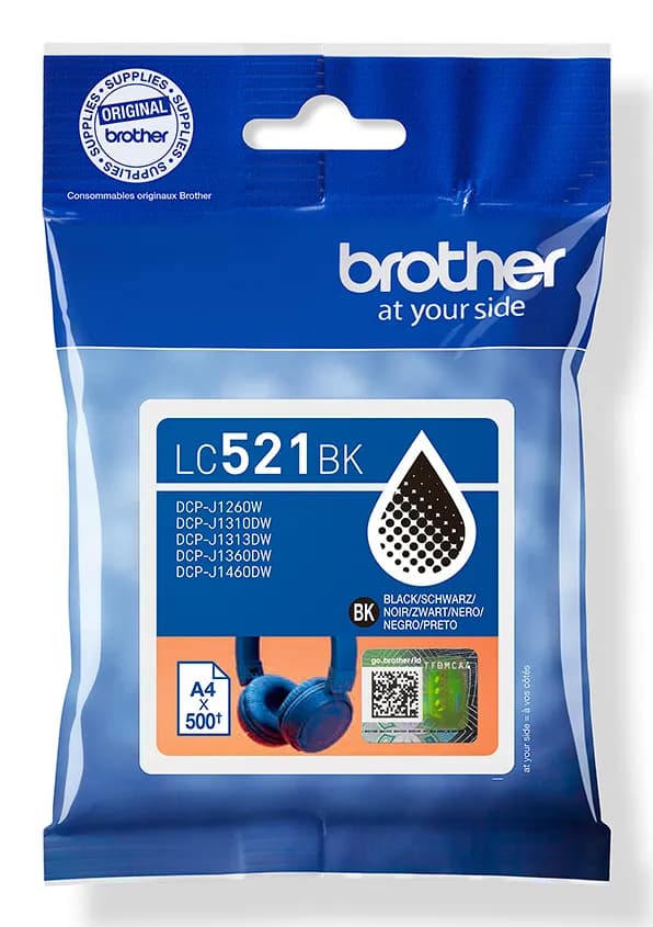 Brother LC521BK Cartouche d'encre originale - Noir