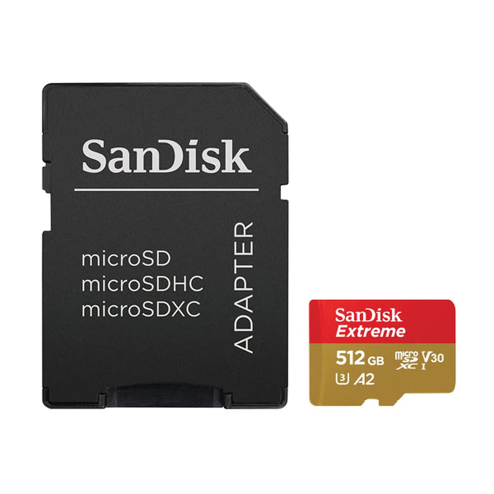 SanDisk Extreme microSDXC UHS-I U3 512 Go + Adaptateur SD