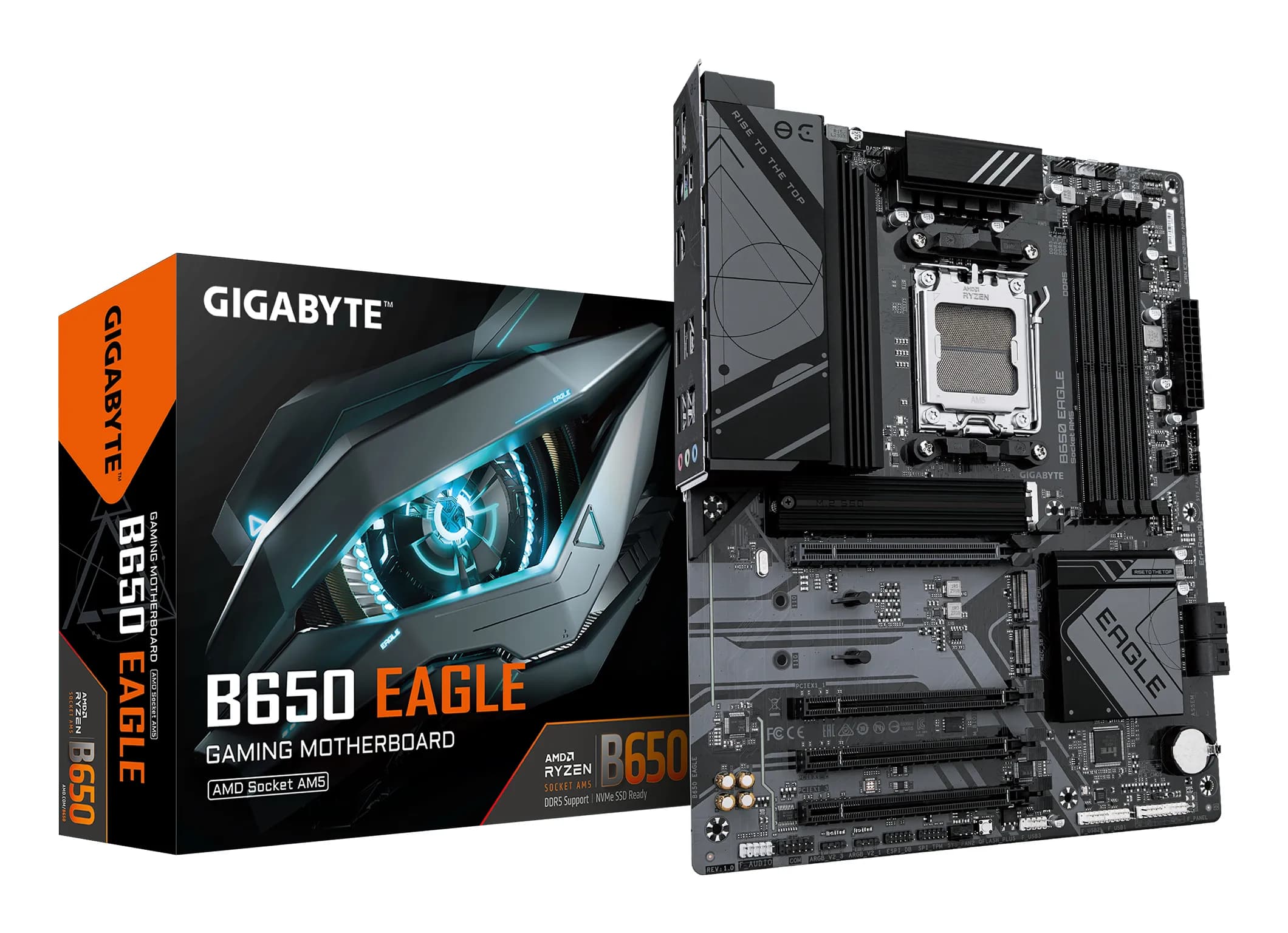 Carte mère GIGABYTE B650 EAGLE – AM5, DDR5, ATX, PCIe 5.0 M.2