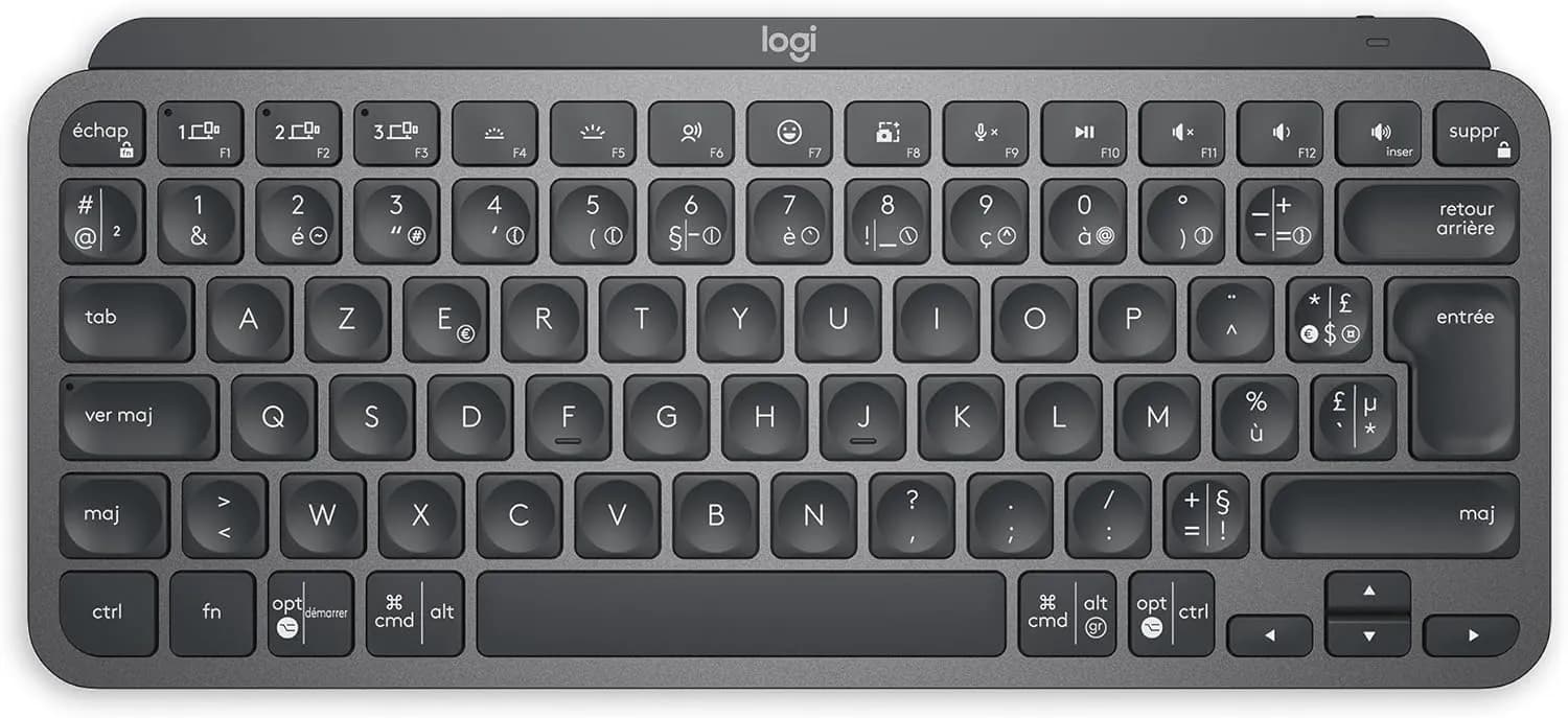 Clavier sans fil Logitech MX Keys Mini – Bluetooth, rétroéclairé, gris foncé