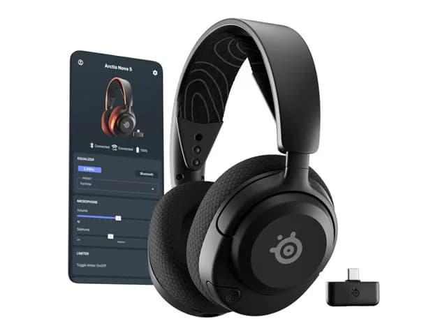 Casque gaming sans fil SteelSeries Arctis Nova 5 – 2,4 GHz, Bluetooth, noir