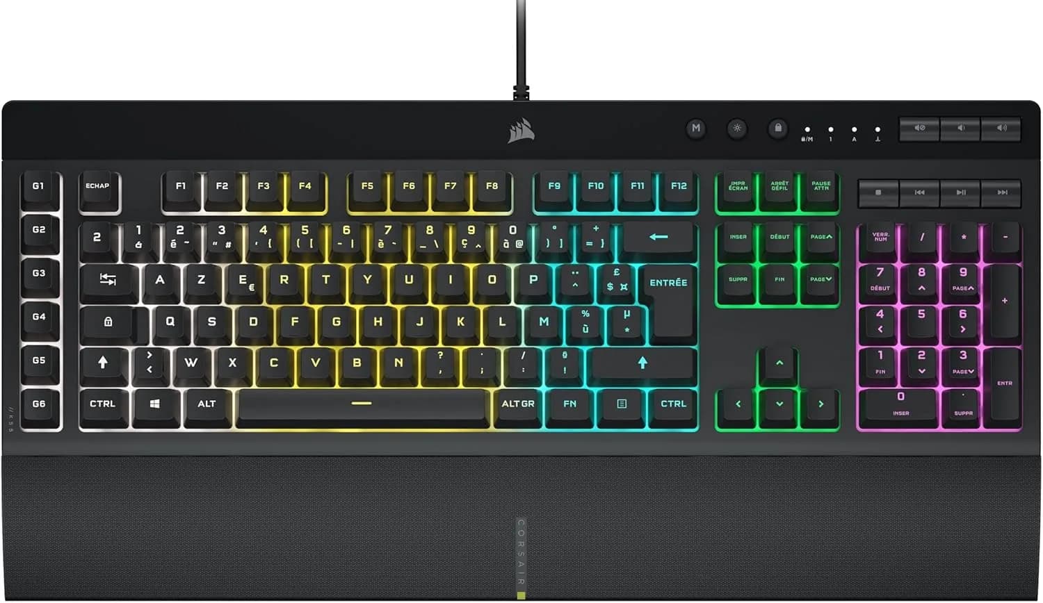 Clavier gamer Corsair K55 RGB Pro – Filaire, AZERTY, noir